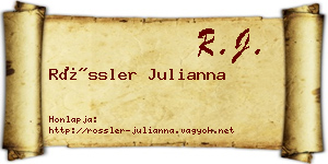 Rössler Julianna névjegykártya